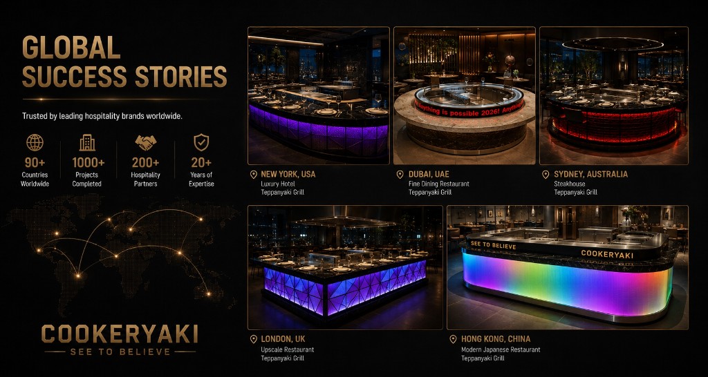 Cookeryaki global commercial kitchen project and certification wall